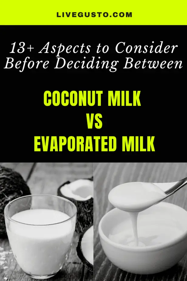 Coconut milk Versus EVAPORATED Milk