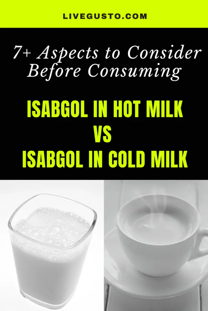Isabgol in hot versus cold milk 