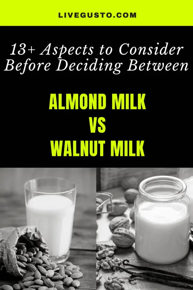 Almond milk versus walnut milk