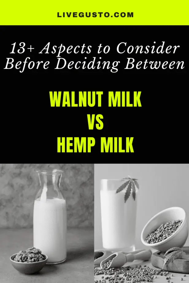 Walnut milk versus hemp Milk