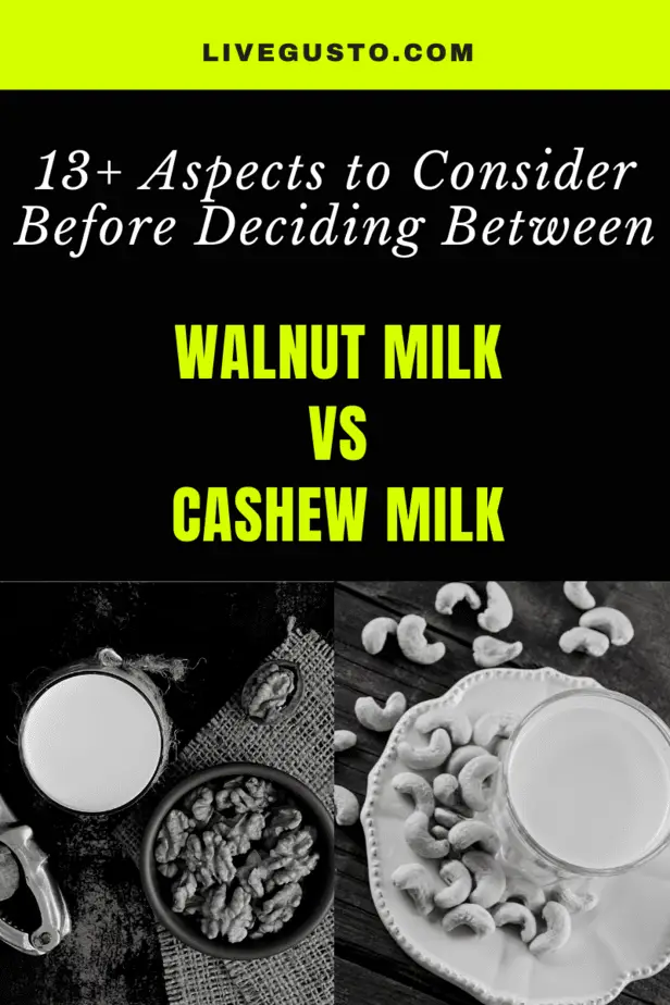 Walnut milk versus Cashew Milk