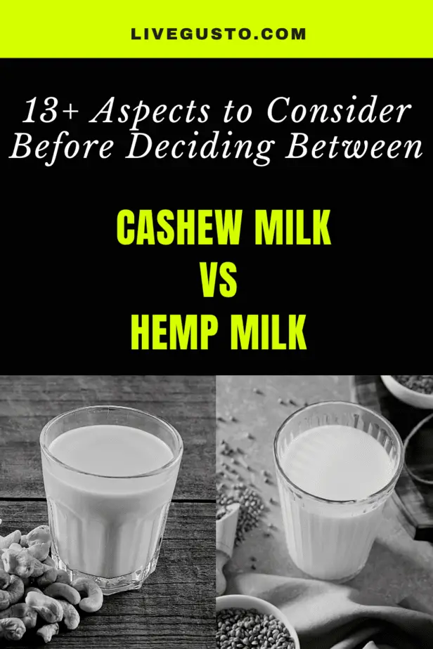 Cashew Milk Versus Hemp Milk