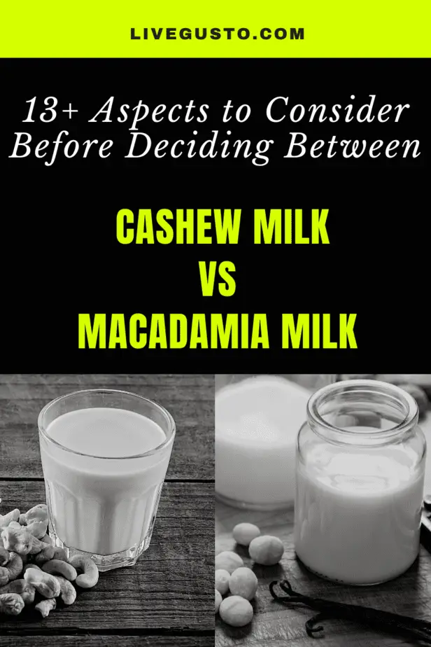 Cashew Milk Versus macadamia Milk nutrition