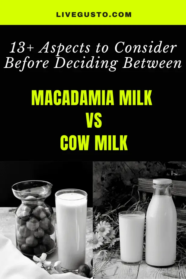 Macadamia milk versus Cow milk