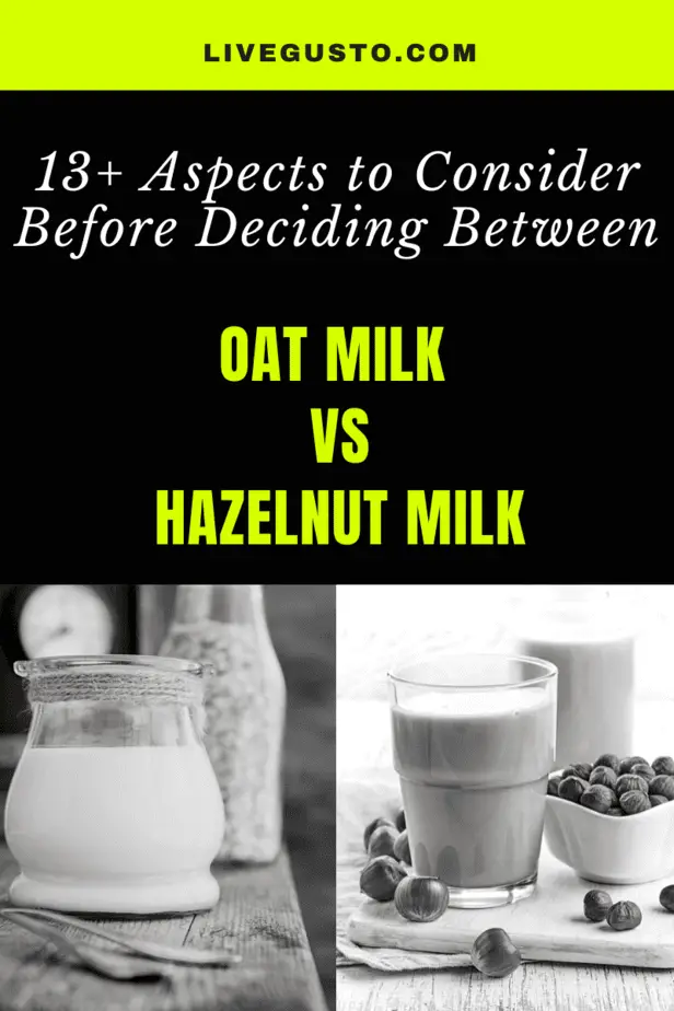 Oat milk versus Hazelnut milk