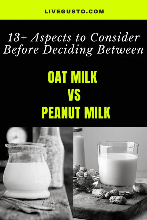 Oat milk versus Peanut milk