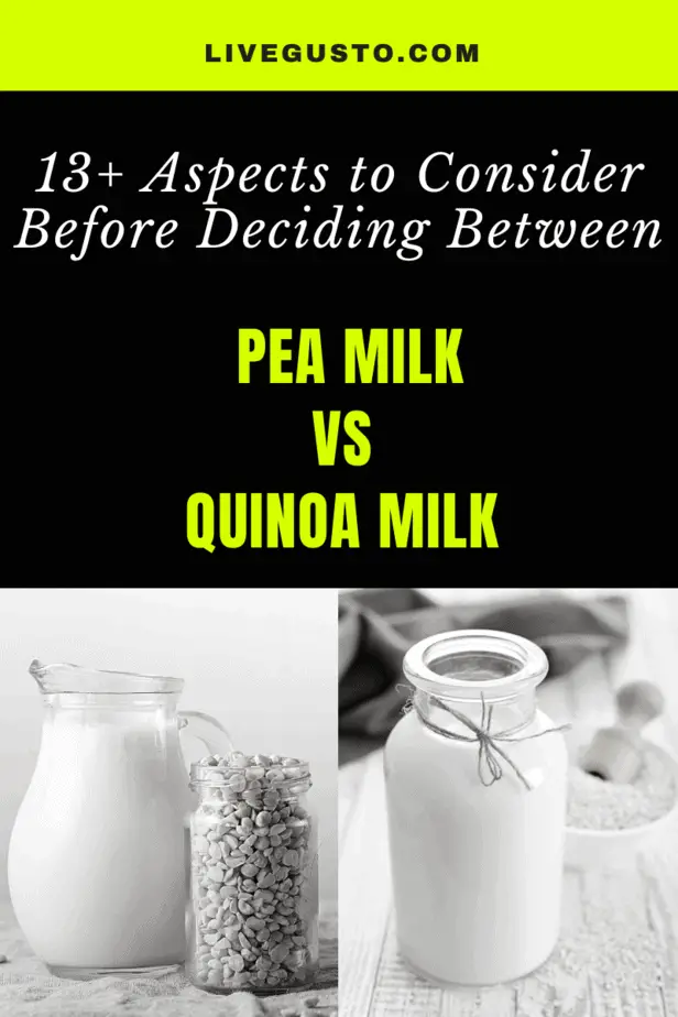 Pea milk versus quinoa milk