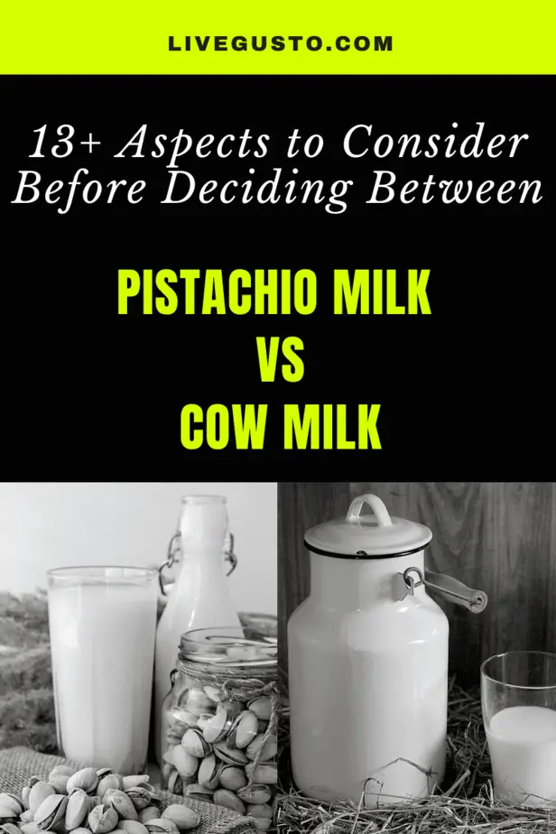 Pistachio milk versus cow milk