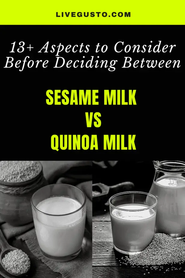 Sesame milk versus Quinoa milk
