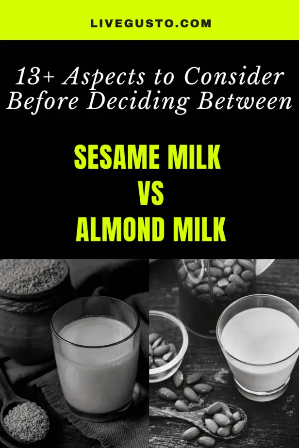 Sesame milk versus almond milk
