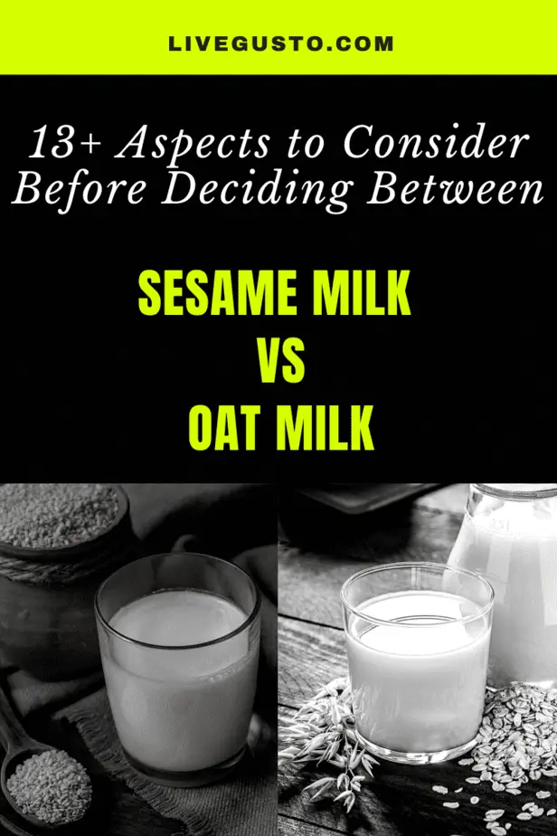 Sesame milk versus oat milk
