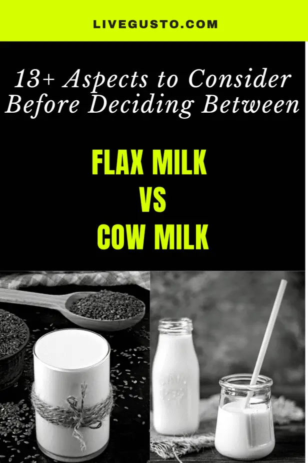 Flax milk versus Cow milk