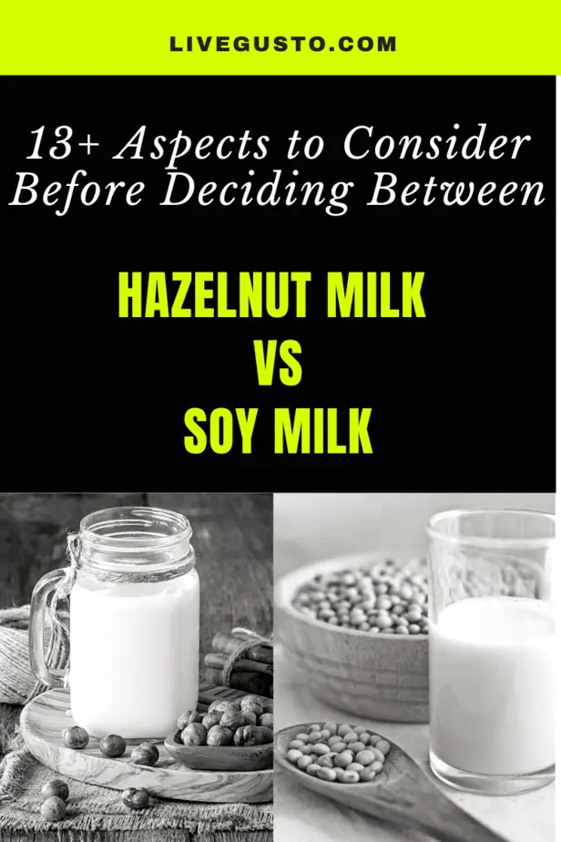 Hazelnut milk versus Soy milk nutrition