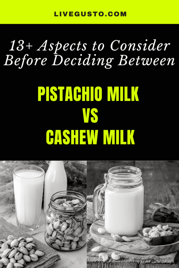 Pistachio milk versus Cashew milk