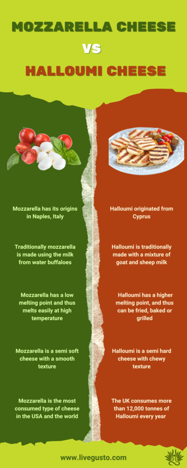 Mozzarella Cheese Vs Halloumi Cheese