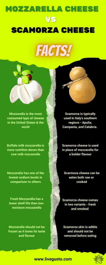 mozzarella vs scamorza cheese